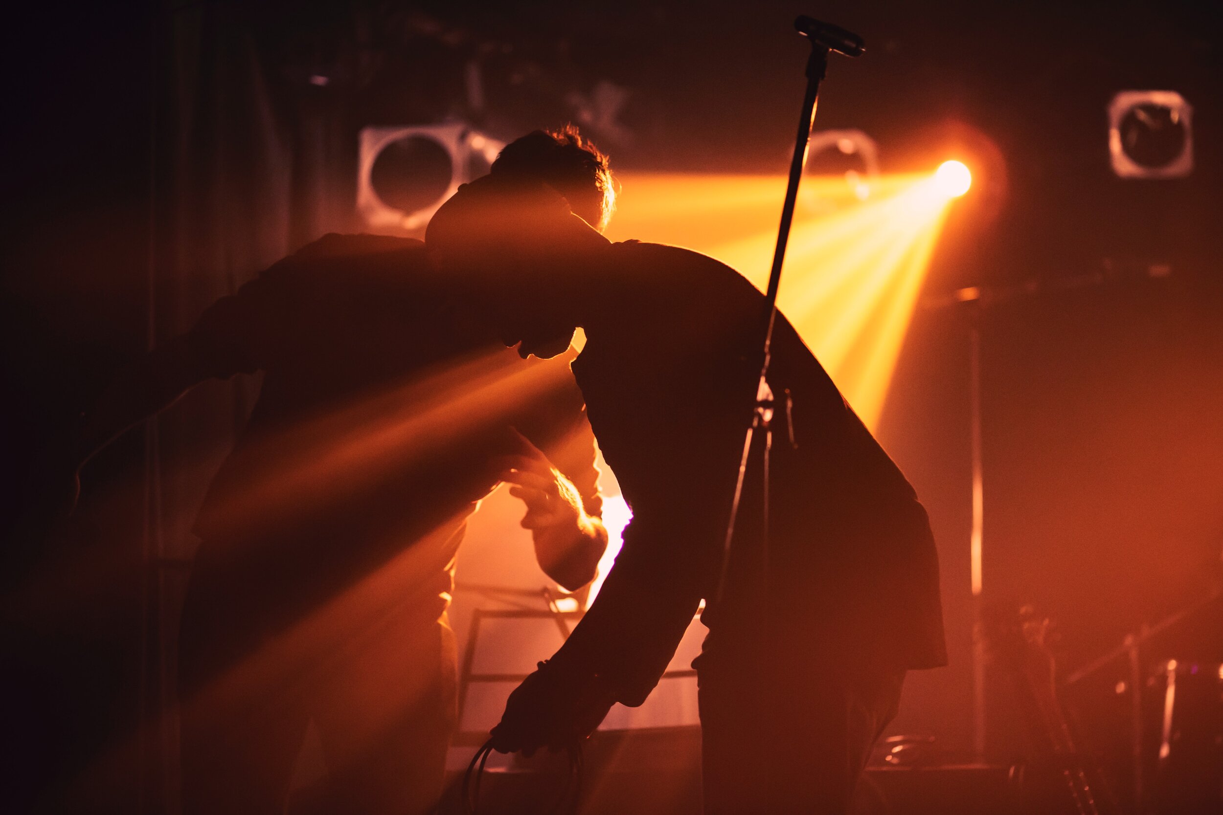 shadow of woman performing